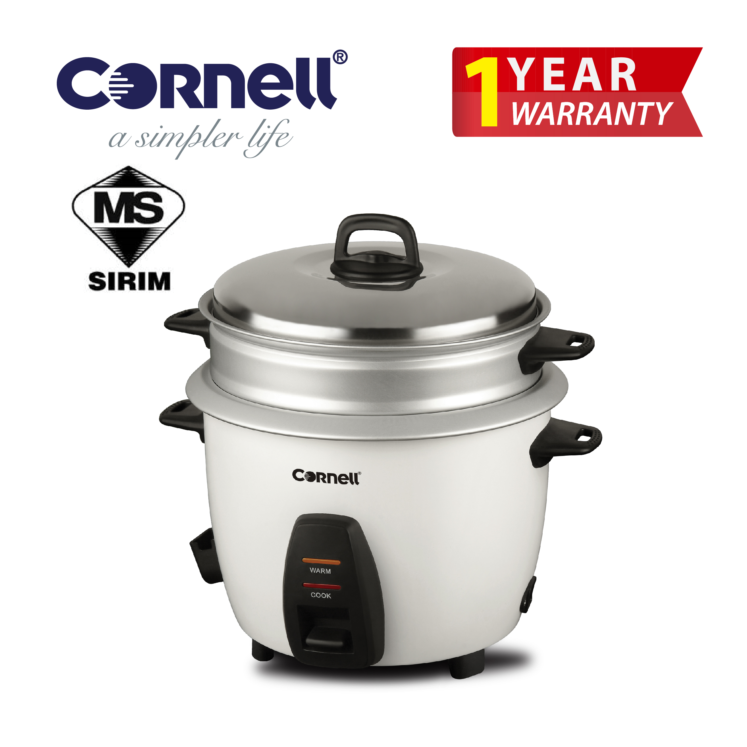 CRC-CS102ST Conventional Rice Cooker 1.0 L | Cornell Appliances