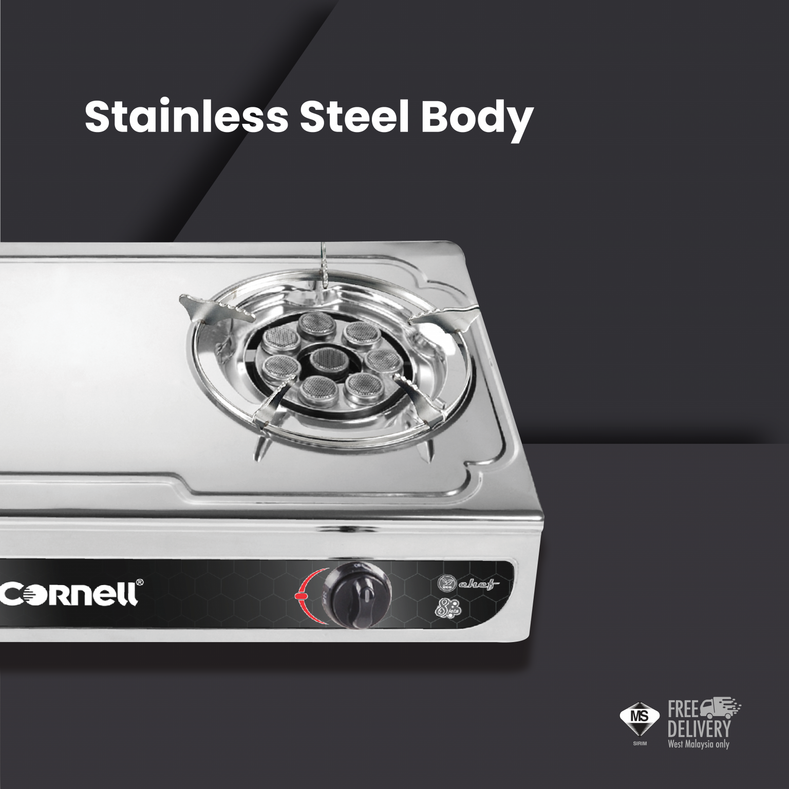 CGSE8080SS 8 Jet Gas Stove Cornell Appliances