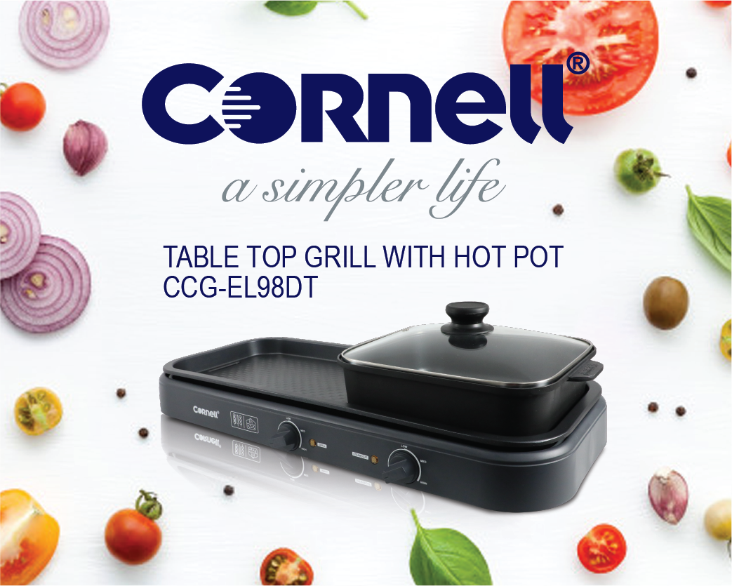 Cornell Table Top Grill w/ Hot Pot CCG-EL98DT