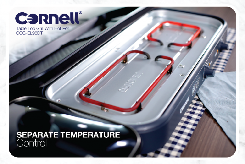 Exclusive] Cornell Table Top Grill with Hot Pot CCGEL98DT