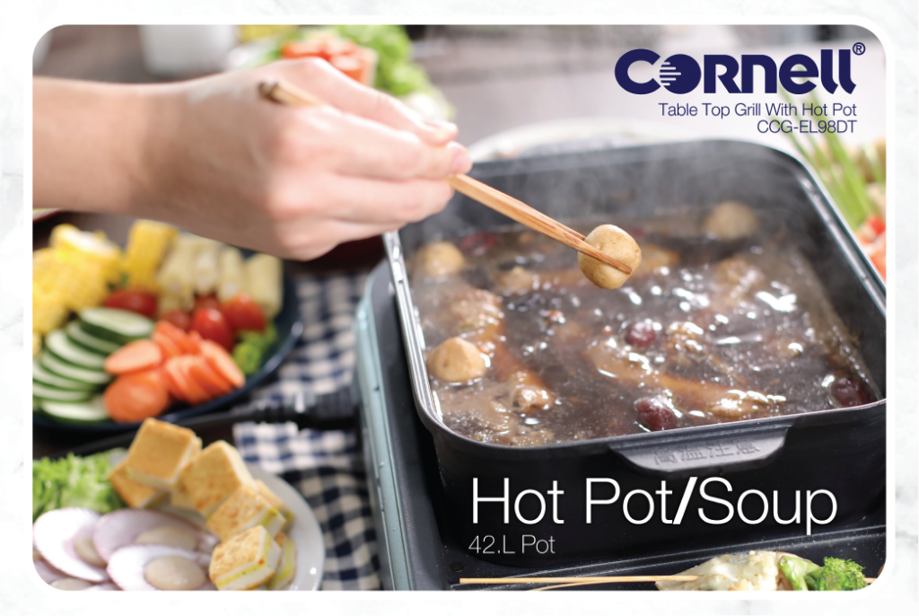 Exclusive] Cornell Table Top Grill with Hot Pot CCGEL98DT