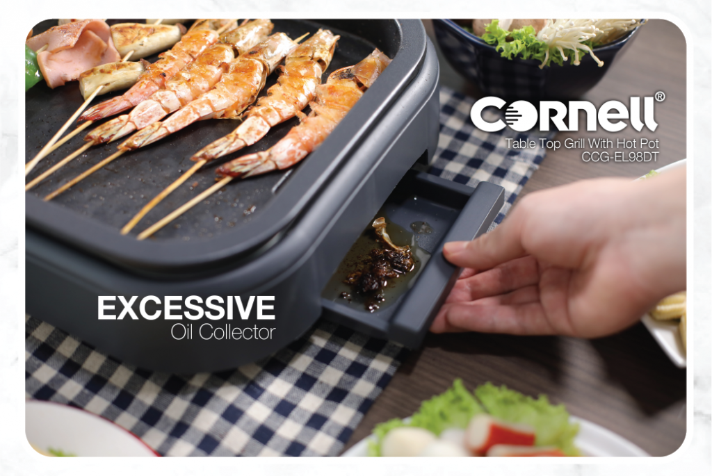 Exclusive] Cornell Table Top Grill with Hot Pot CCGEL98DT