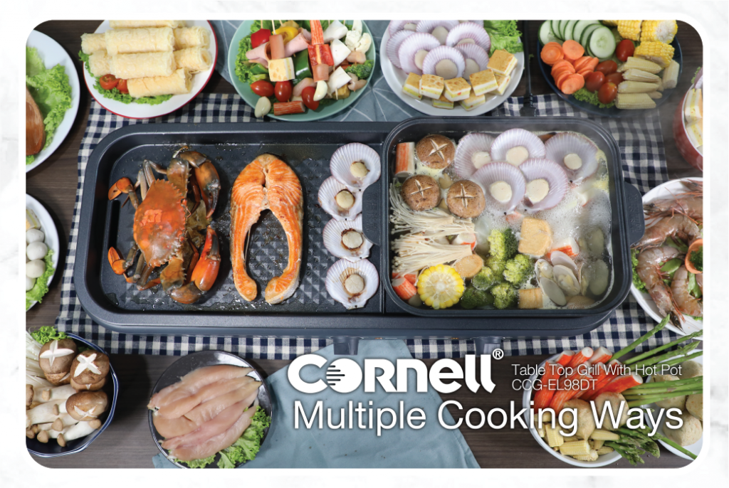 Exclusive] Cornell Table Top Grill with Hot Pot CCGEL98DT
