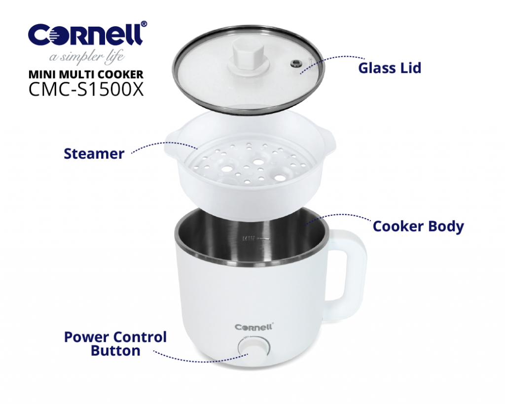 [ Online Exclusive ] Cornell Mini Multi Cooker CMCS1500X Cornell