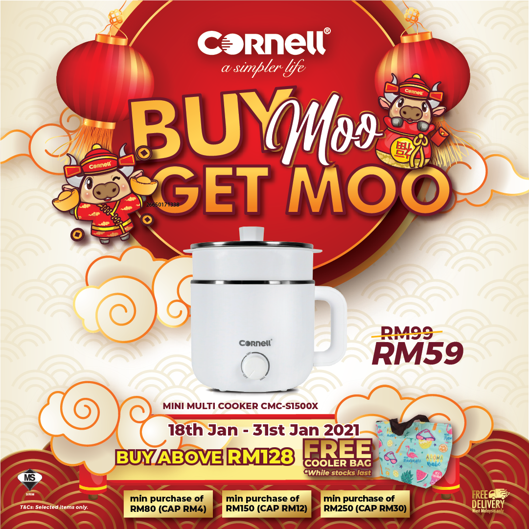 [ Online Exclusive ] Cornell Mini Multi Cooker CMCS1500X Cornell